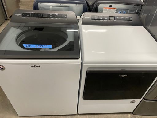 Pre-Owned Smart Whirlpool Top Load Washer and Dryer Set