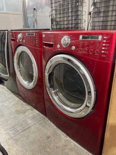 Pre-Owned Red LG Front Load Washer and Dryer Set