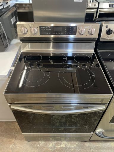 Pre-Owned 30" Electric Glass Samsung Stove with Large Dual Elements